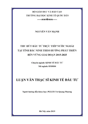 Thu Hút Đầu Tư Trực Tiếp Nước Ngoài Tại Bắc Ninh: Phát
