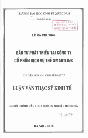 Phát Triển Đầu Tư Tại Công Ty Cổ Phần Dịch Vụ Thẻ Smartlink