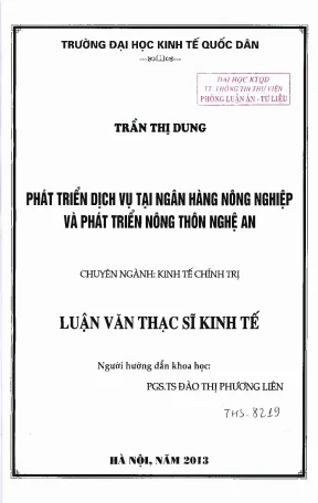 Phát Triển Dịch Vụ Tại Ngân Hàng Nông Nghiệp và Phát