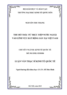 Thu Hút Đầu Tư Trực Tiếp Nước Ngoài Vào Bất Động Sản Tại
