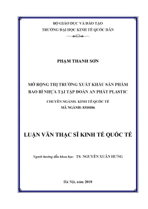 Mở Rộng Thị Trường Xuất Khẩu Bao Bì Nhựa Tại Tập Đoàn An