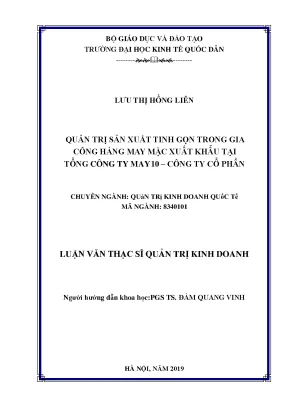 Quản Trị Sản Xuất Tinh Gọn Trong Ngành May Mặc Xuất Khẩu