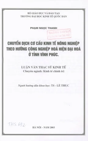 Chuyển Đổi Cơ Cấu Kinh Tế Nông Nghiệp Tại Vĩnh Phúc:
