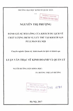 Đánh Giá Sự Hài Lòng Của Khách Du Lịch Tại Khách Sạn 