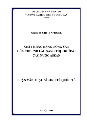Xuất Khẩu Hàng Nông Sản Của CHDCND Lào Sang Thị Trường