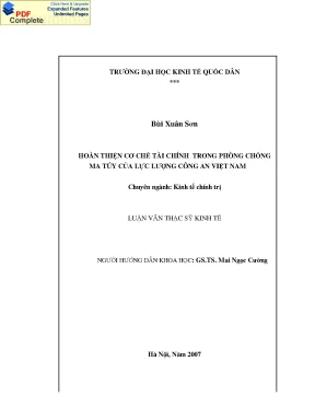 Nâng cao hiệu quả công tác tài chính trong phòng chống