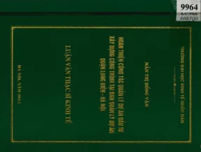 Hoàn thiện công tác quản lý dự án đầu tư xây dựng tại
