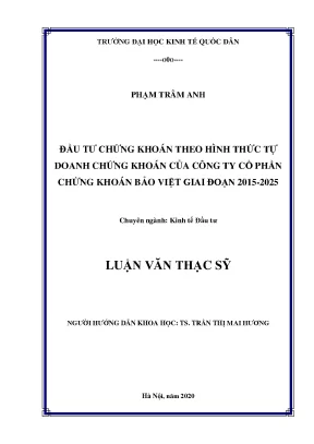 Đầu Tư Chứng Khoán Tự Doanh: Phân Tích Hoạt Động Của