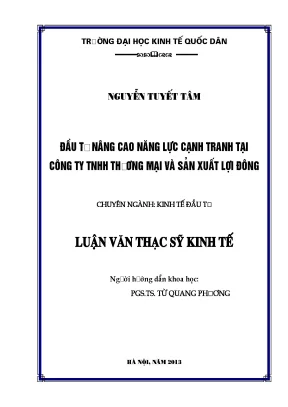 Nâng cao năng lực cạnh tranh trong doanh nghiệp thương