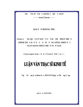 Quản Lý Nguồn Vốn Hỗ Trợ Phát Triển Chính Thức Đầu Tư Cơ 