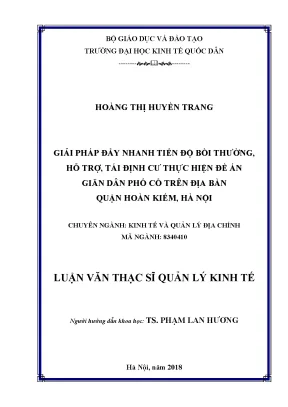 Giải Pháp Đẩy Nhanh Tiến Độ Bồi Thường và Tái Định Cư Đề 