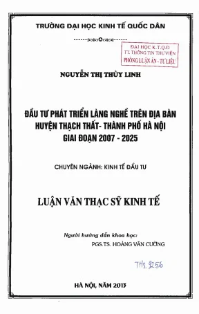Phát Triển Ngành Nghề Tại Huyện Thạch Thất Giai Đoạn