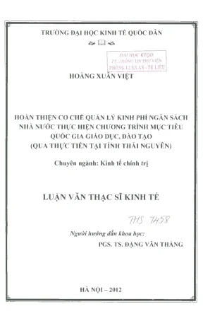 Hoàn thiện cơ chế quản lý kinh phí ngân sách nhà nước