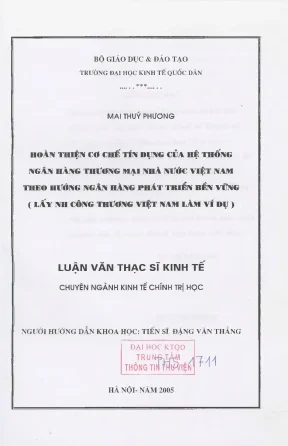 Cải Thiện Cơ Chế Tín Dụng Của Hệ Thống Ngân Hàng Việt Nam