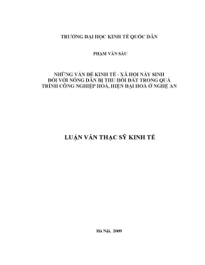 Vấn Đề Kinh Tế - Xã Hội Đối Với Nông Dân Bị Thu Hồi Đất