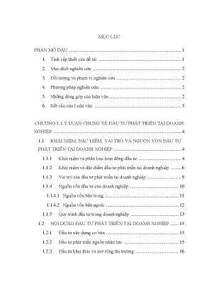 Đầu Tư Phát Triển Tại Doanh Nghiệp: Tình Hình và Giải Pháp