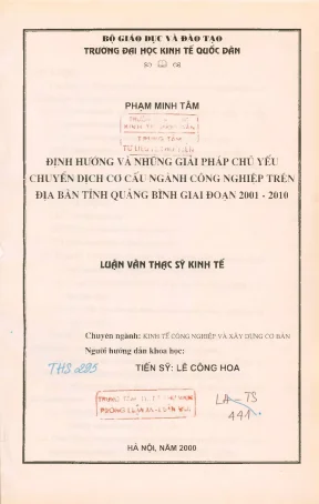 Chuyển Dịch Cơ Cấu Ngành Công Nghiệp Tỉnh Quảng Bình