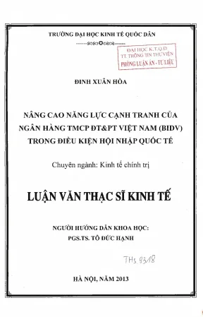Nâng Cao Năng Lực Cạnh Tranh Của Ngân Hàng TMCP Đầu Tư