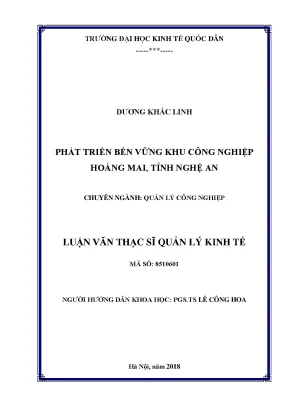 Phát Triển Bền Vững Khu Công Nghiệp Hoàng Mai, Nghệ An