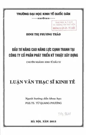 Nâng cao năng lực cạnh tranh cho công ty xây dựng