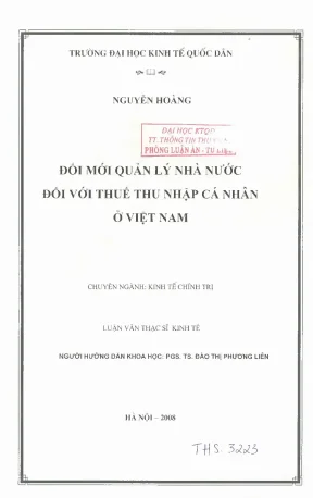 Đổi mới quản lý nhà nước đối với thuế thu nhập cá nhân ở