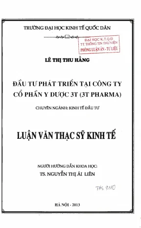 Đầu Tư Phát Triển Tại Công Ty Cổ Phần Dược 3T: Phân Tích