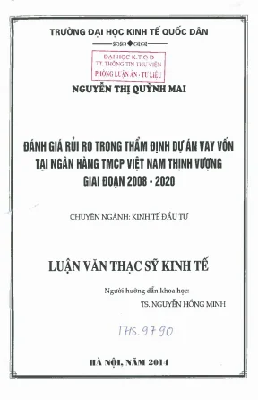 Đánh Giá Rủi Ro Trong Thẩm Định Dự Án Vay Vốn Tại Ngân