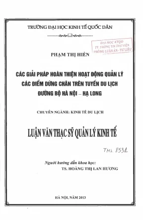 Giải Pháp Hoàn Thiện Quản Lý Điểm Dừng Chân Trên Tuyến 