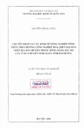 Chuyển Đổi Cơ Cấu Kinh Tế Nông Nghiệp Tại Huyện Ninh