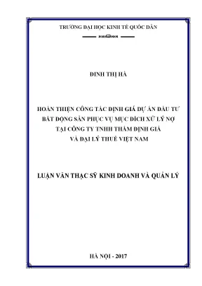 Hoàn thiện công tác định giá dự án đầu tư bất động sản 