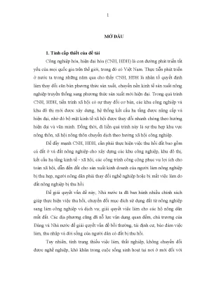 Giải quyết việc làm cho người lao động bị thu hồi đất