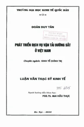 Phát Triển Dịch Vụ Vận Tải Đường Sắt Tại Việt Nam