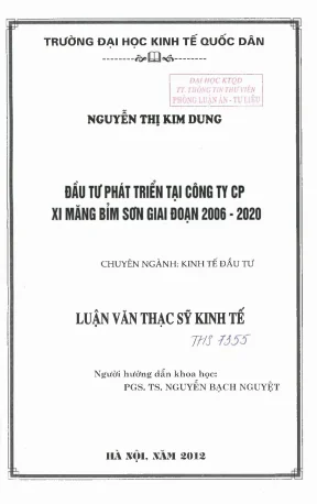 Nghiên Cứu Đầu Tư Phát Triển Trong Ngành Sản Xuất Xi Măng