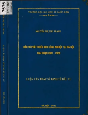 Phát Triển Khu Công Nghiệp Tại Hà Nội Giai Đoạn 2001 - 2020