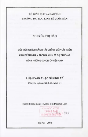 Đổi mới chính sách tài chính để phát triển kinh tế tư