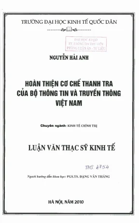 Hoàn thiện cơ chế thanh tra thông tin và truyền thông