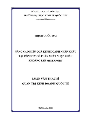 Nâng Cao Hiệu Quả Kinh Doanh Nhập Khẩu Tại Công Ty Cổ