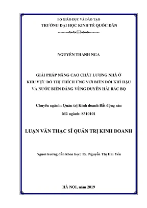 Giải Pháp Nâng Cao Chất Lượng Nhà Ở Đô Thị Thích Ứng Với 