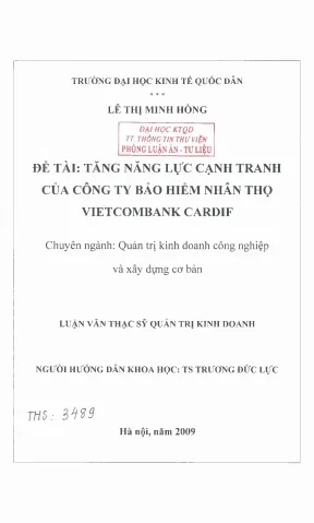 Tăng Cường Năng Lực Cạnh Tranh Cho Doanh Nghiệp Bảo Hiểm
