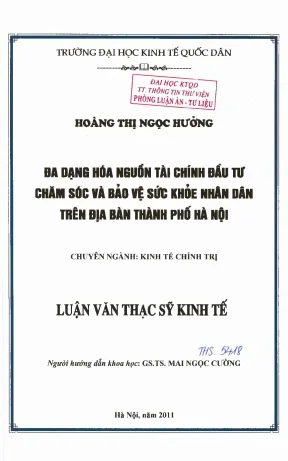 Đa Dạng Hóa Nguồn Tài Chính Đầu Tư Chăm Sóc Sức Khỏe