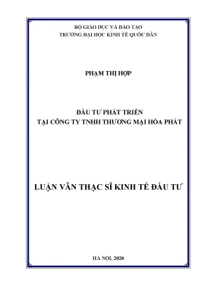 Đầu Tư Phát Triển Tại Công Ty TNHH Thương Mại Hòa Phát: