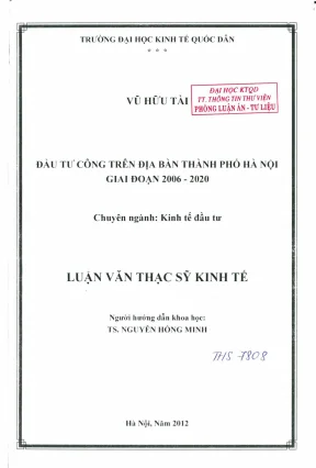 Đầu Tư Công Tại Hà Nội: Phân Tích Hiện Trạng và Giải