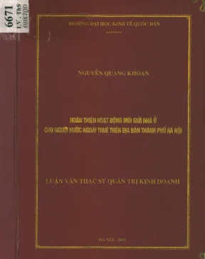 Hoàn thiện hoạt động môi giới nhà ở cho người nước ngoài 