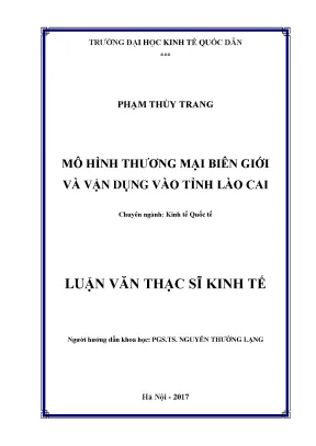 Mô Hình Thương Mại Biên Giới Tại Tỉnh Lào Cai: Phân Tích