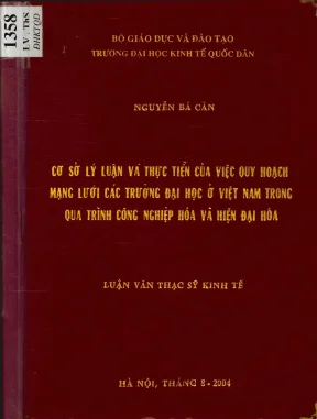 Quy Hoạch Mạng Lưới Các Trường Đại Học Việt Nam Trong