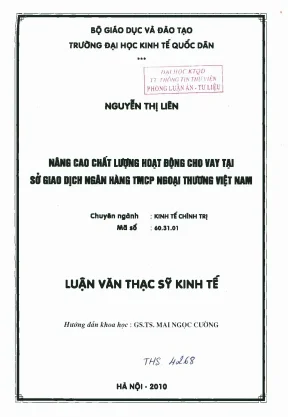 Nâng Cao Chất Lượng Hoạt Động Cho Vay Của Ngân Hàng