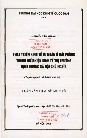 Phát Triển Kinh Tế Tư Nhân Tại Hải Phòng: Thực Trạng và