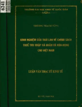 Kinh Nghiệm Chính Sách Thuế Thu Nhập Cá Nhân Của Thái