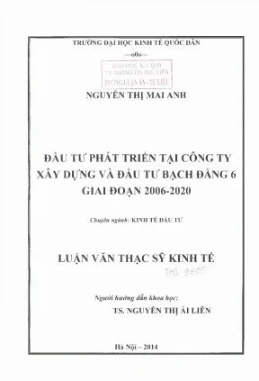 Đầu Tư Phát Triển Tại Công Ty Xây Dựng Bạch Đằng 6