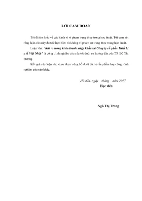 Quản Lý Rủi Ro Trong Kinh Doanh Nhập Khẩu Tại Công Ty Cổ